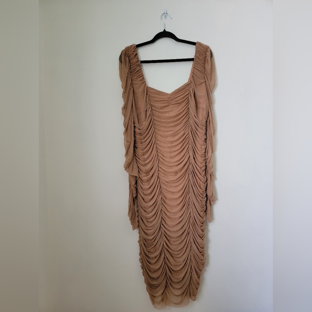 Ruched Bodycon Midi Dress